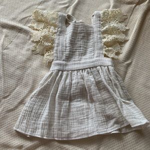 Cream lace muslin dress